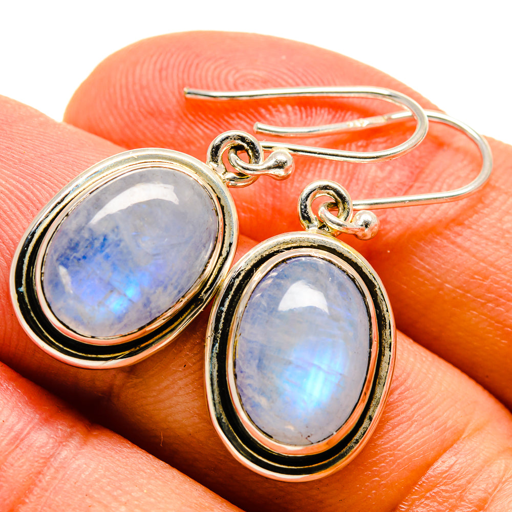 Rainbow Moonstone Earrings handcrafted by Ana Silver Co - EARR414385