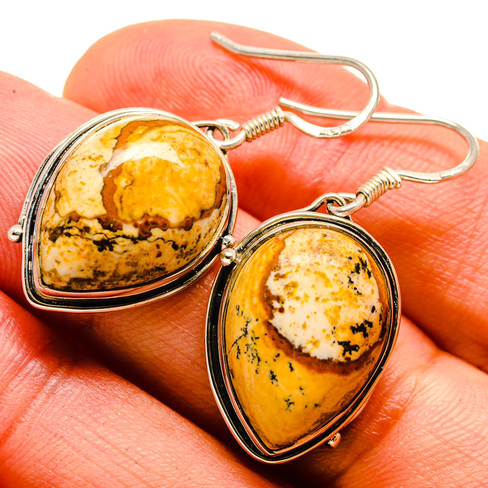 Picture Jasper Earrings handcrafted by Ana Silver Co - EARR414387