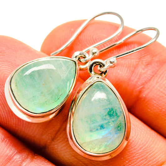Green Moonstone Earrings handcrafted by Ana Silver Co - EARR414388