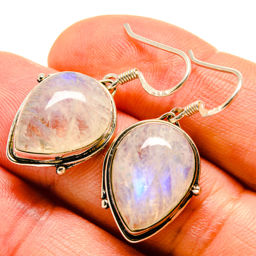 Rainbow Moonstone Earrings handcrafted by Ana Silver Co - EARR414391