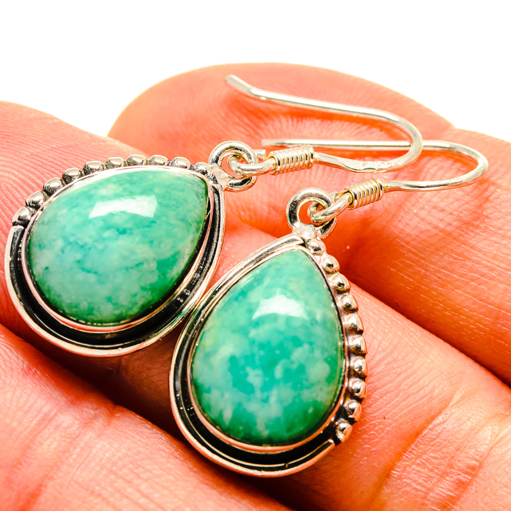 Amazonite Earrings handcrafted by Ana Silver Co - EARR414395