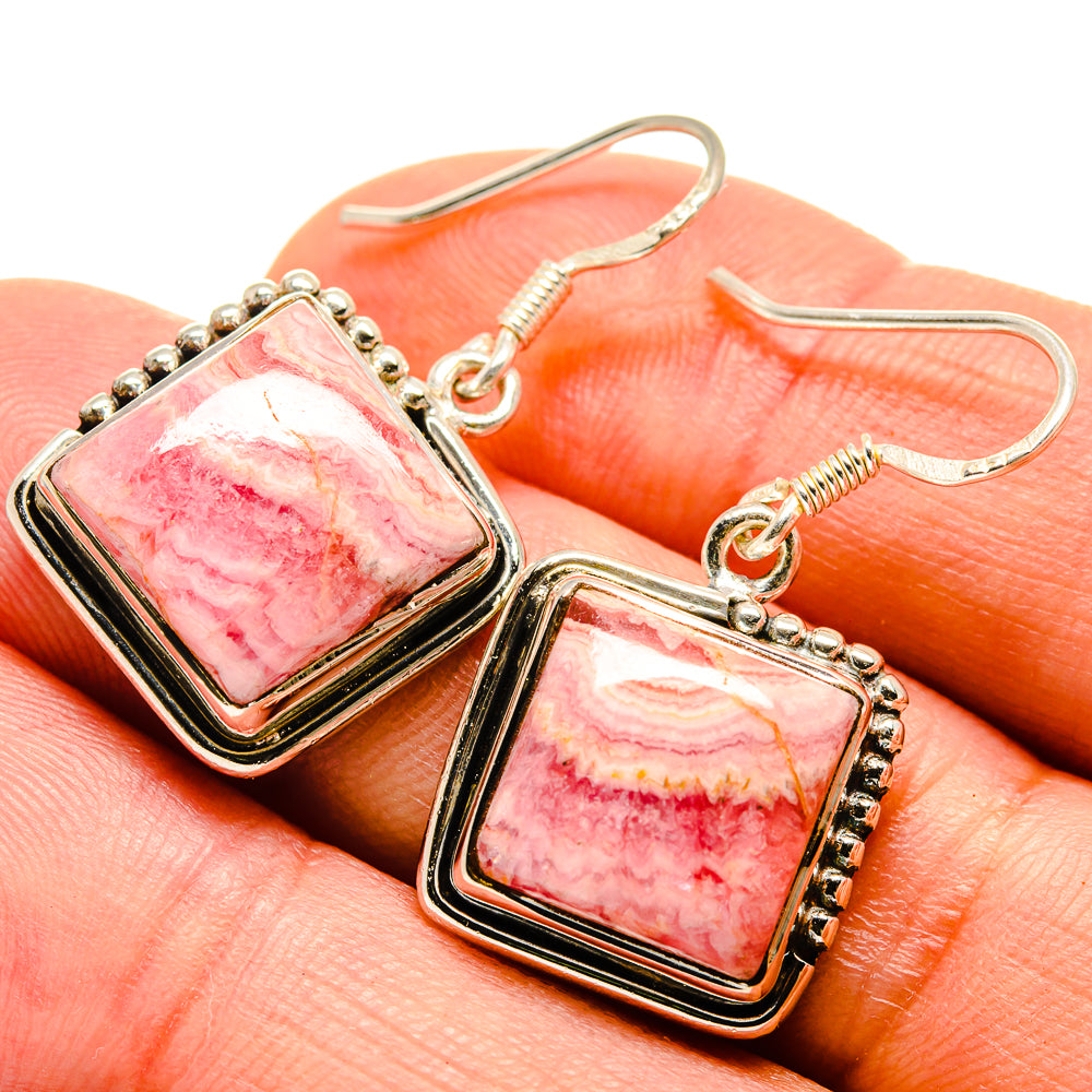 Rhodochrosite Earrings handcrafted by Ana Silver Co - EARR414405