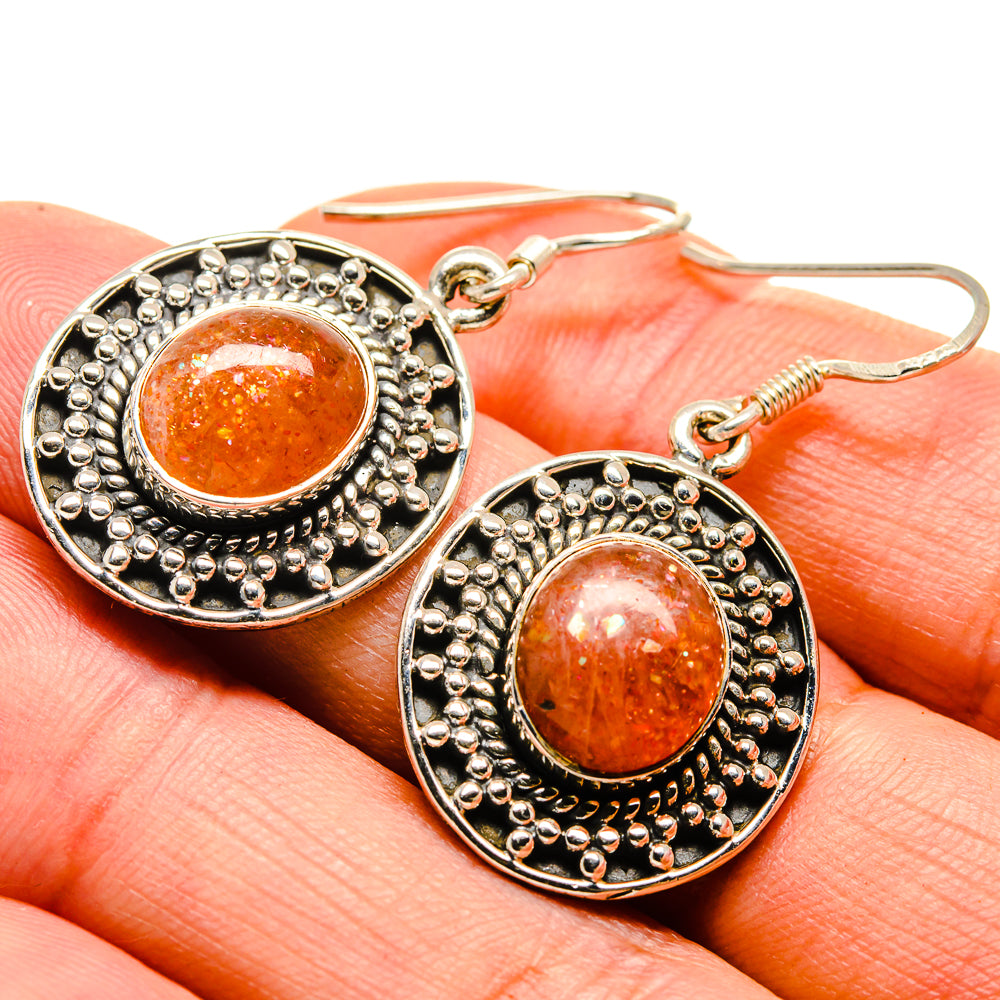 Sunstone Earrings handcrafted by Ana Silver Co - EARR414406