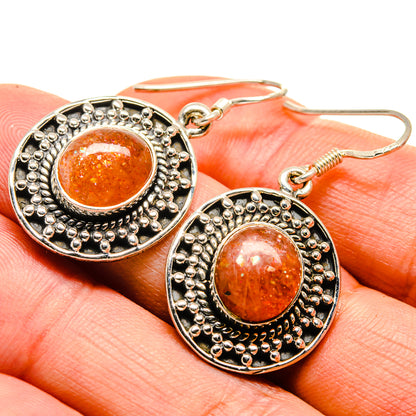 Sunstone Earrings handcrafted by Ana Silver Co - EARR414406