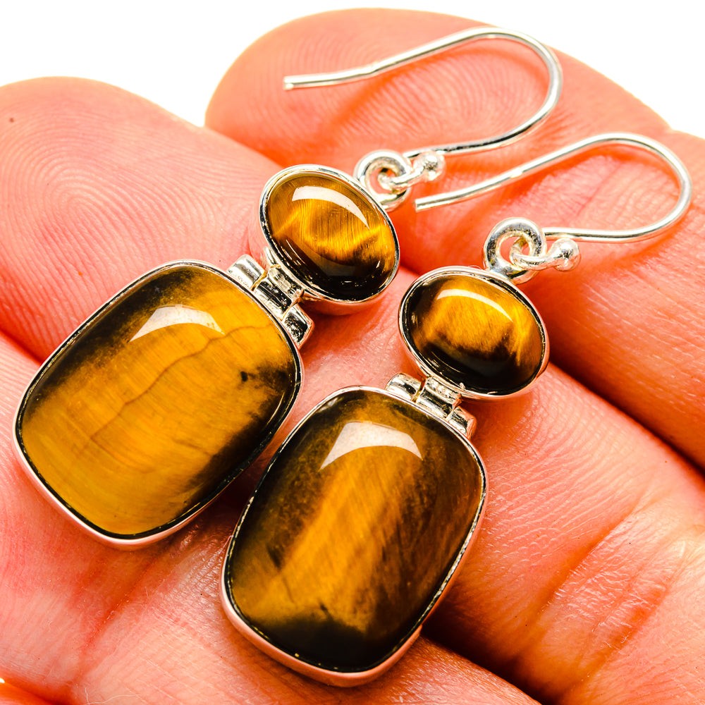 Tiger Eye Earrings handcrafted by Ana Silver Co - EARR414408