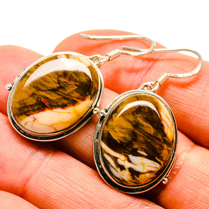 Peanut Wood Jasper Earrings handcrafted by Ana Silver Co - EARR414409