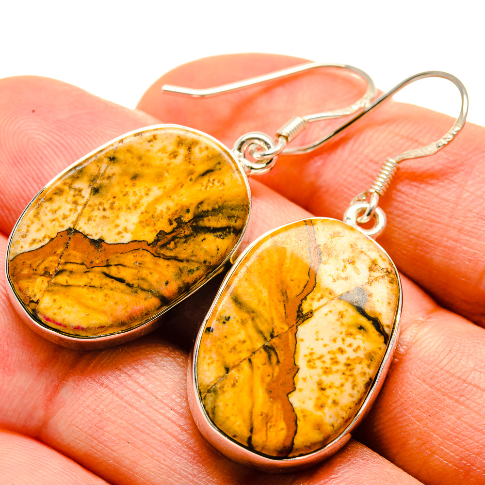 Picture Jasper Earrings handcrafted by Ana Silver Co - EARR414412