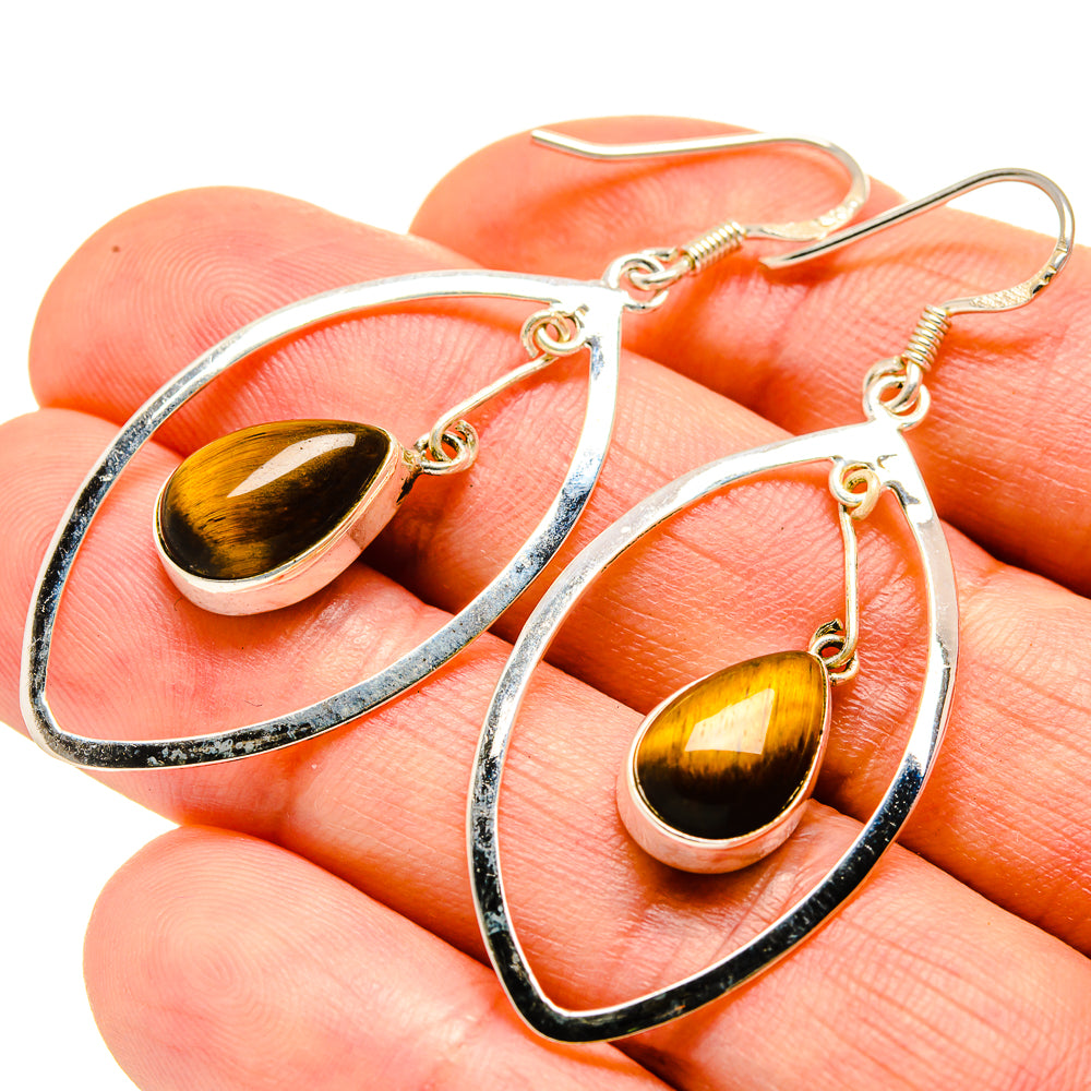 Tiger Eye Earrings handcrafted by Ana Silver Co - EARR414424