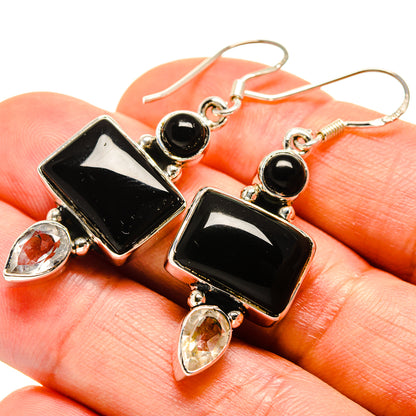 Black Onyx Earrings handcrafted by Ana Silver Co - EARR414429