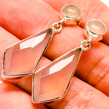 Rose Quartz Earrings handcrafted by Ana Silver Co - EARR414435