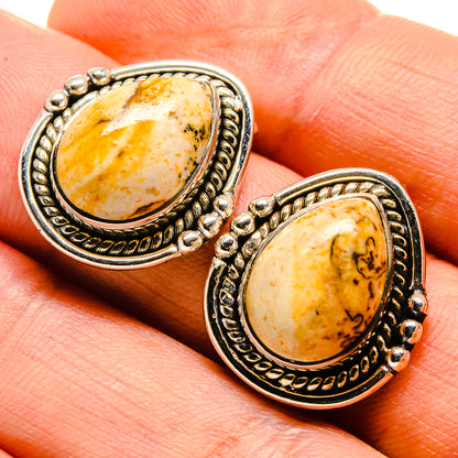 Picture Jasper Earrings handcrafted by Ana Silver Co - EARR414437