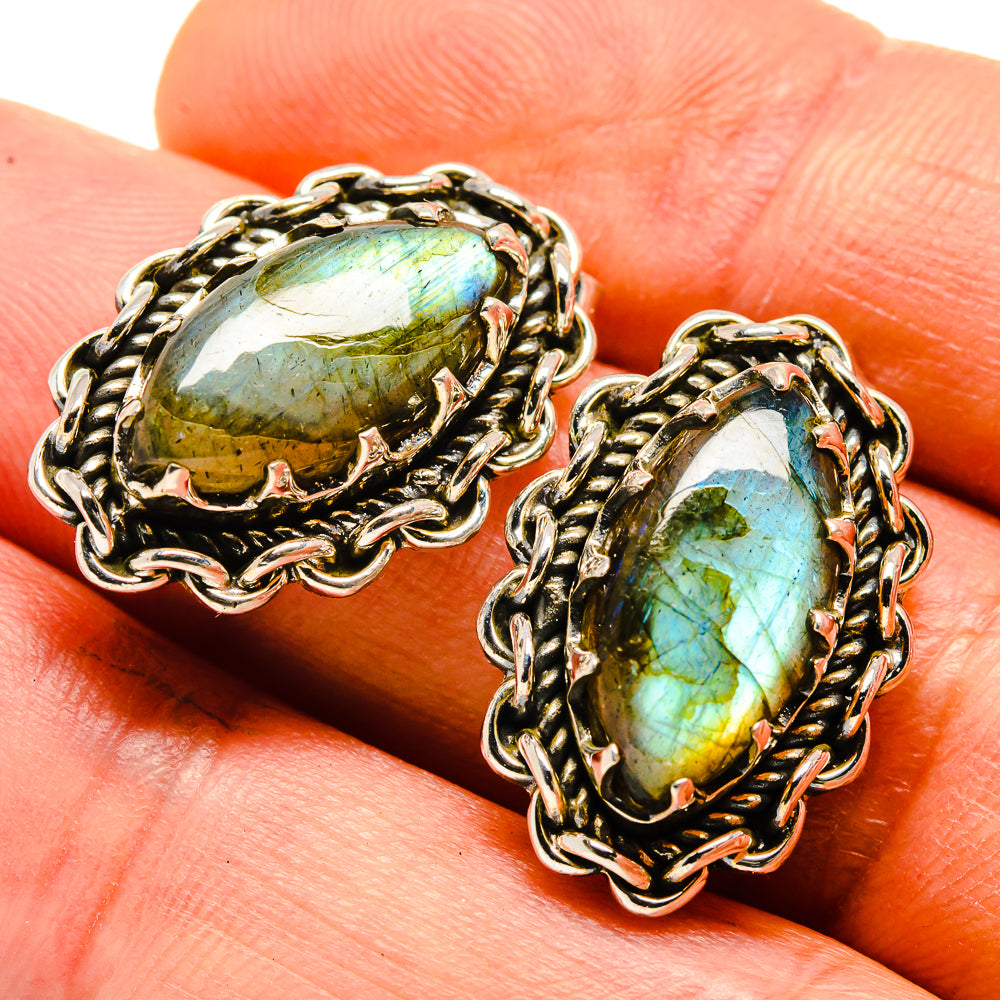 Labradorite Earrings handcrafted by Ana Silver Co - EARR414441