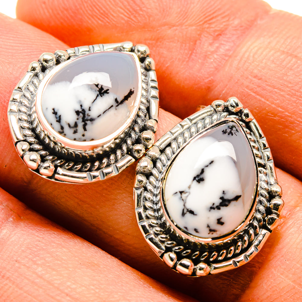 Dendritic Opal Earrings handcrafted by Ana Silver Co - EARR414449