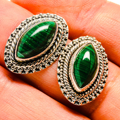 Malachite Earrings handcrafted by Ana Silver Co - EARR414451