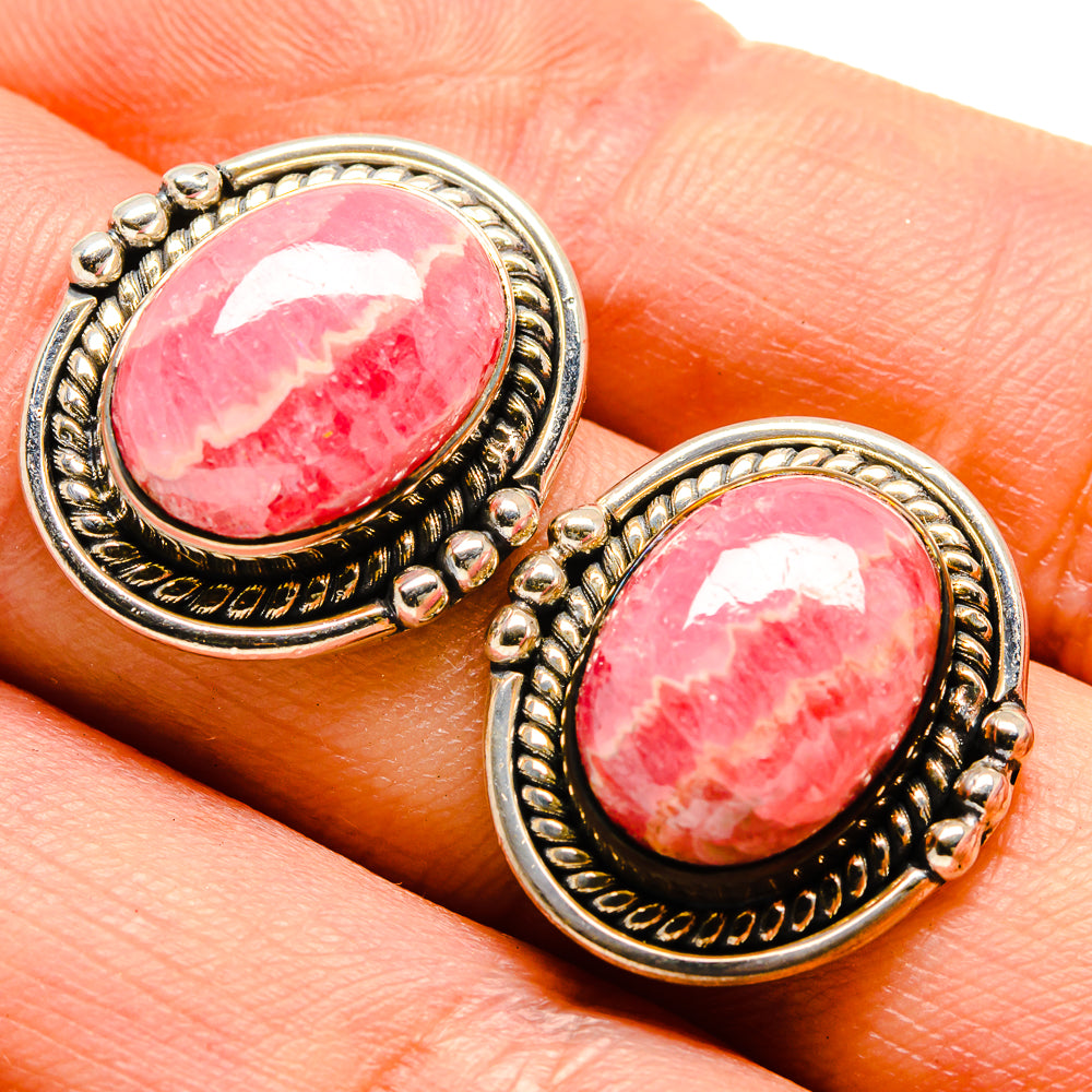 Rhodochrosite Earrings handcrafted by Ana Silver Co - EARR414455