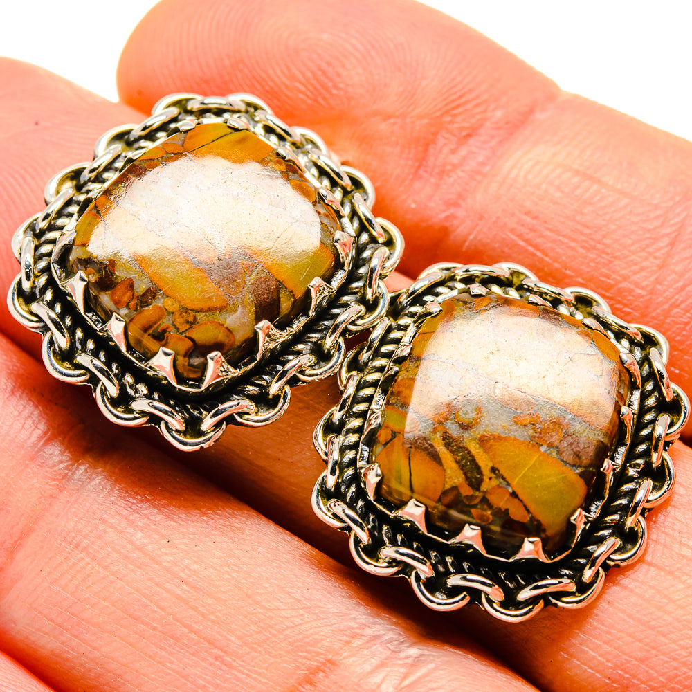 Bamboo Jasper Earrings handcrafted by Ana Silver Co - EARR414456