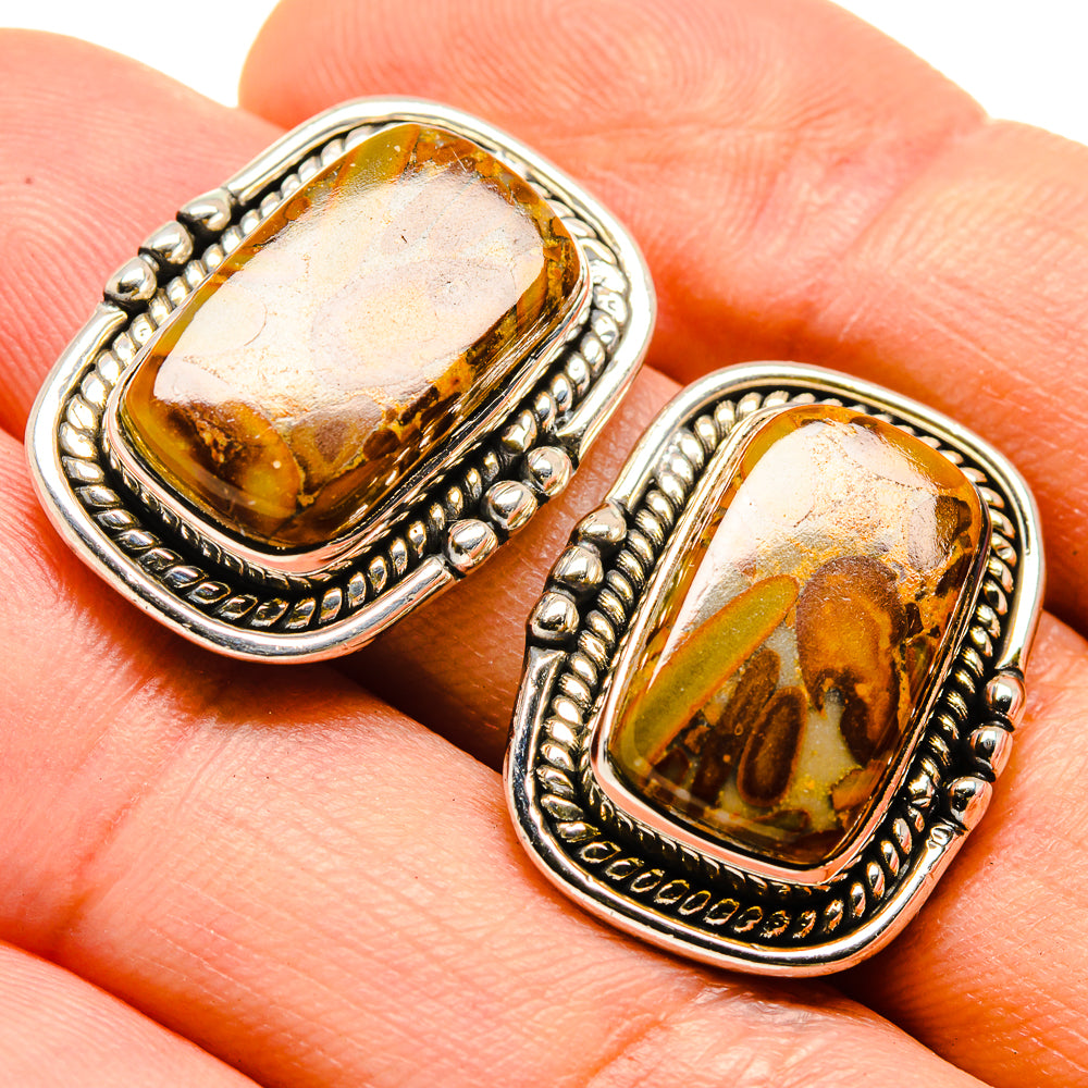 Bamboo Jasper Earrings handcrafted by Ana Silver Co - EARR414459