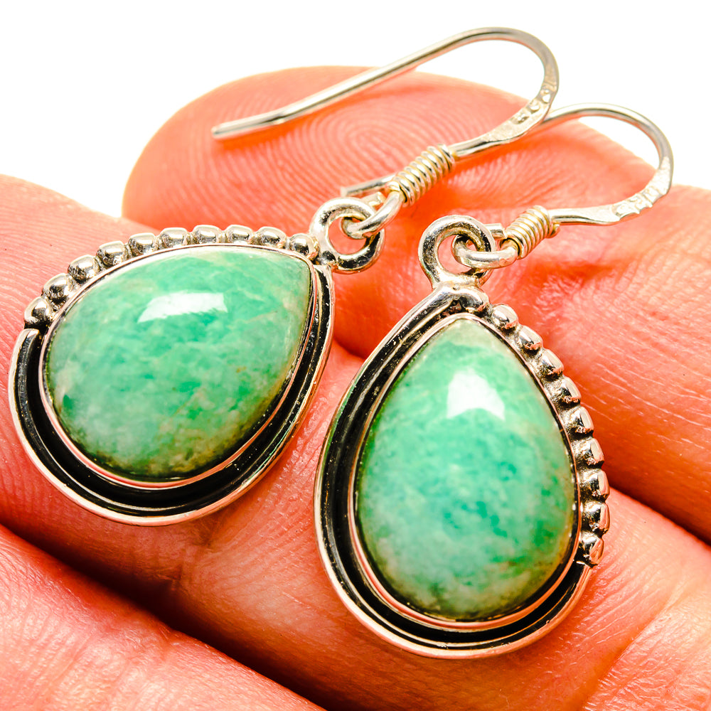 Amazonite Earrings handcrafted by Ana Silver Co - EARR414469