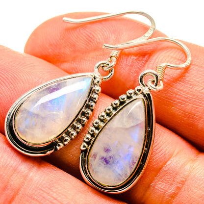 Rainbow Moonstone Earrings handcrafted by Ana Silver Co - EARR414473