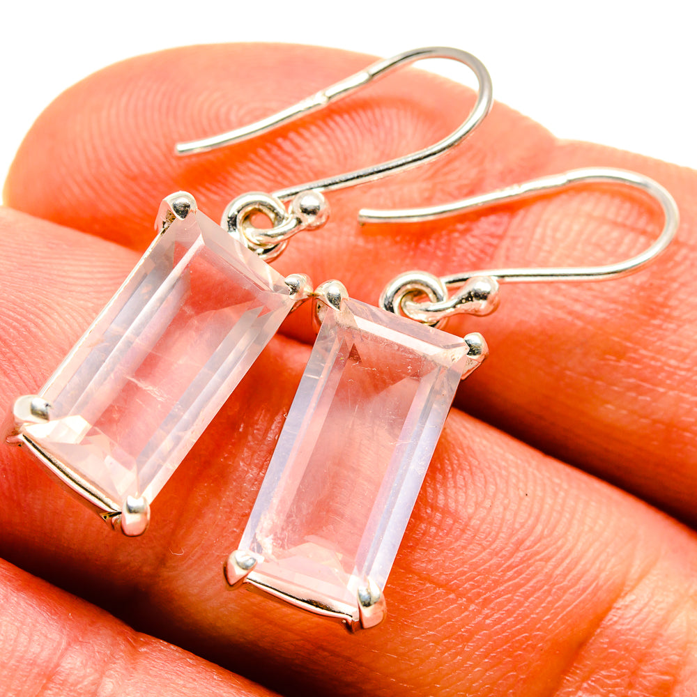 Rose Quartz Earrings handcrafted by Ana Silver Co - EARR414477