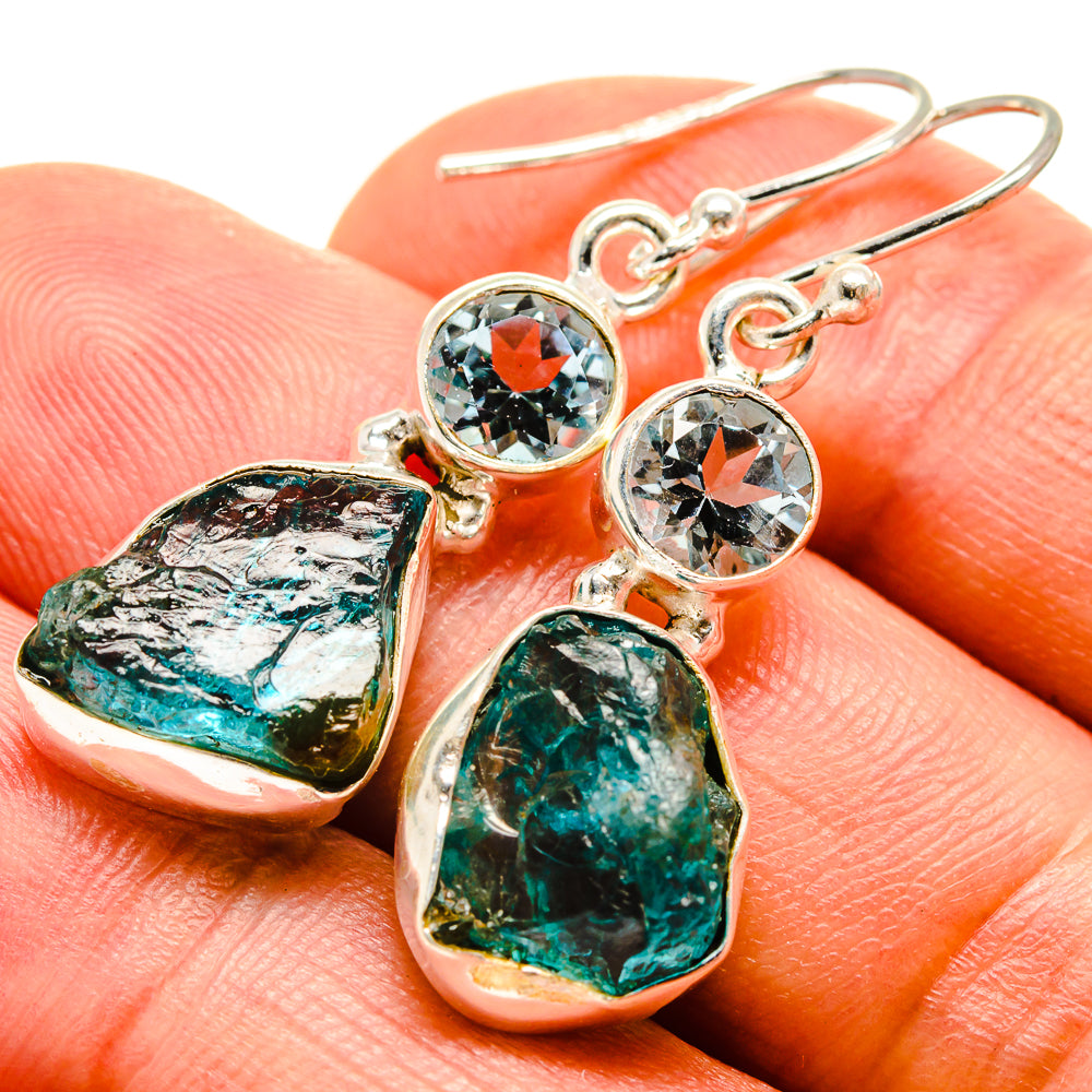 Blue Fluorite Earrings handcrafted by Ana Silver Co - EARR414482