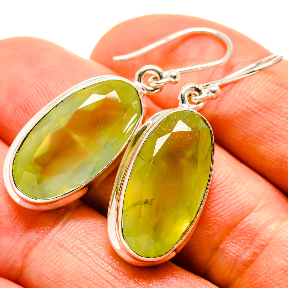 Prehnite Earrings handcrafted by Ana Silver Co - EARR414489