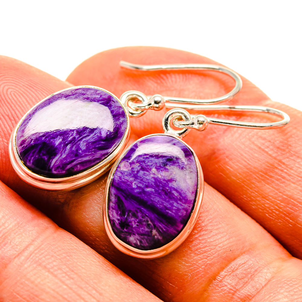 Charoite Earrings handcrafted by Ana Silver Co - EARR414492