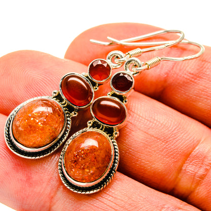 Sunstone Earrings handcrafted by Ana Silver Co - EARR414502