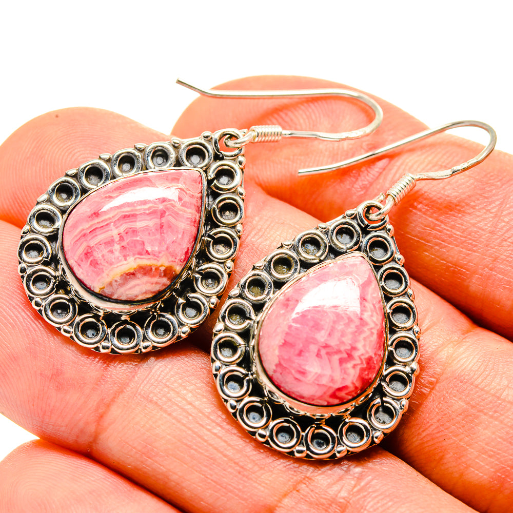 Rhodochrosite Earrings handcrafted by Ana Silver Co - EARR414503