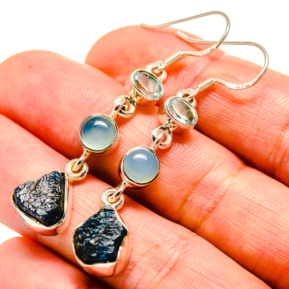 Blue Fluorite Earrings handcrafted by Ana Silver Co - EARR414509