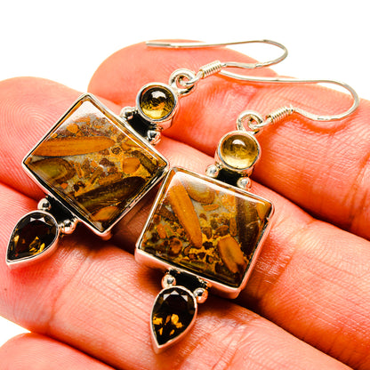 Bamboo Jasper Earrings handcrafted by Ana Silver Co - EARR414511