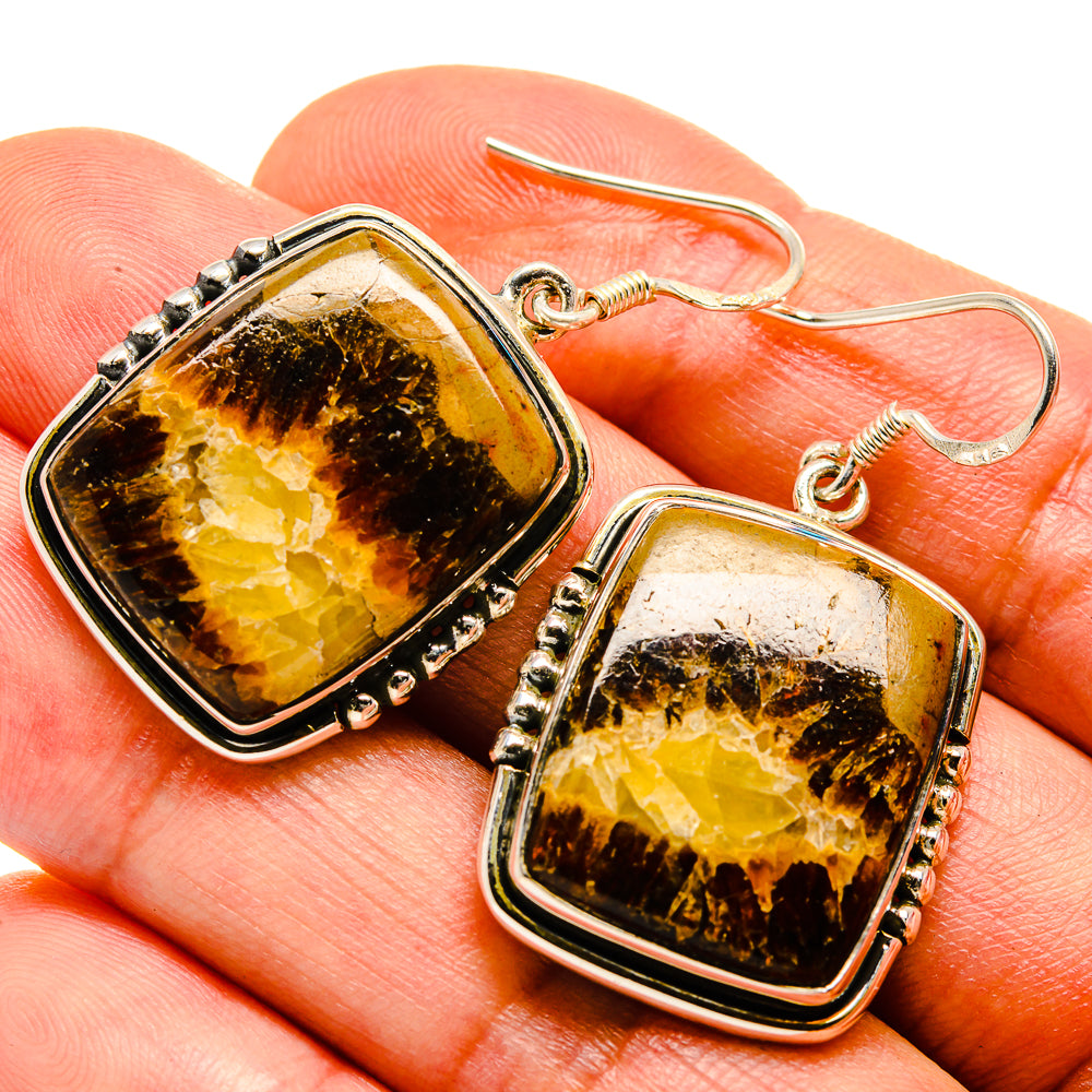 Septarian Geode Earrings handcrafted by Ana Silver Co - EARR414514