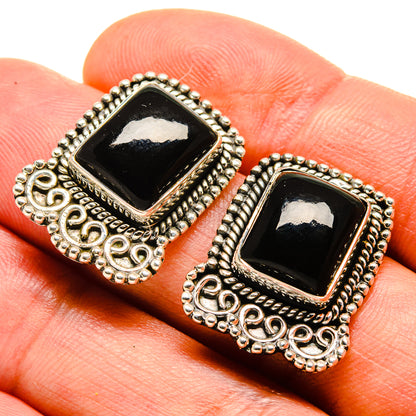 Black Onyx Earrings handcrafted by Ana Silver Co - EARR414523