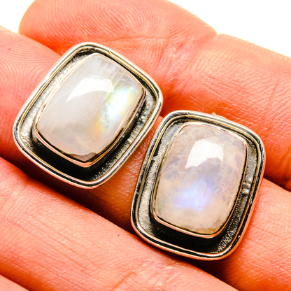 Rainbow Moonstone Earrings handcrafted by Ana Silver Co - EARR414527
