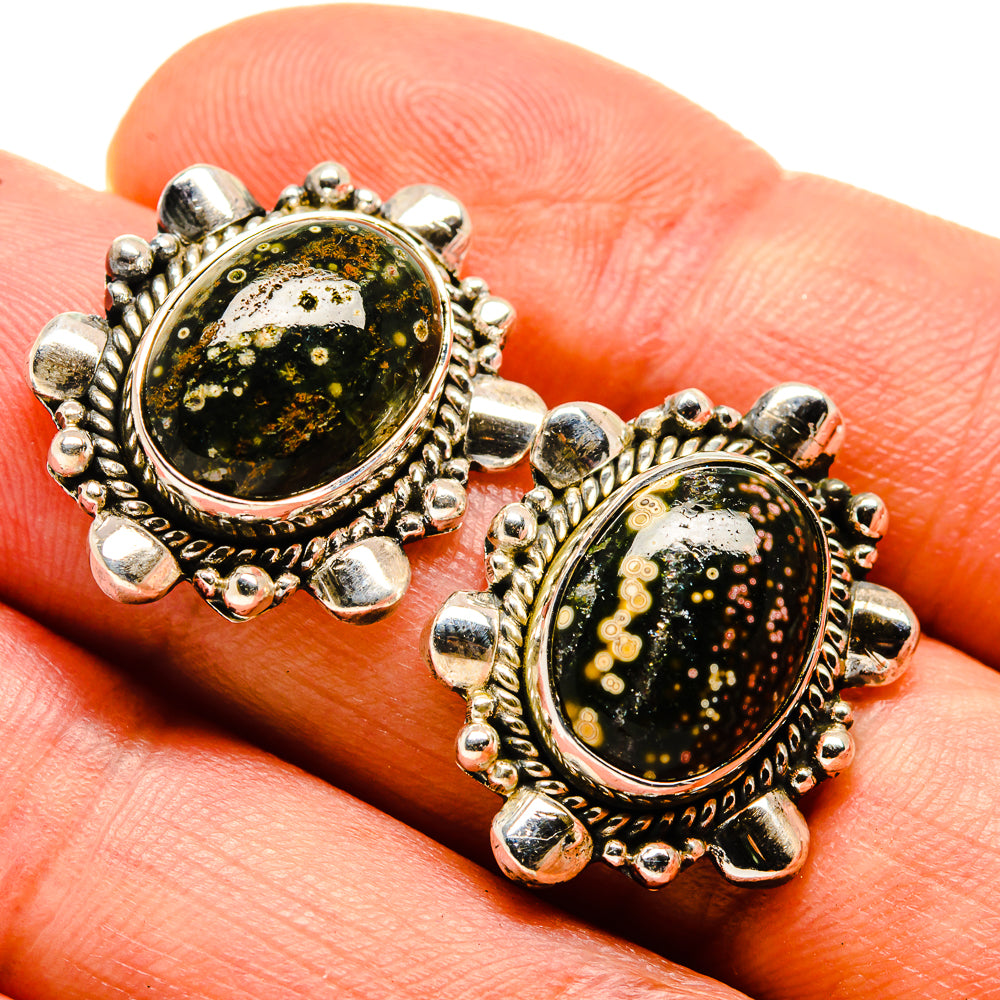 Ocean Jasper Earrings handcrafted by Ana Silver Co - EARR414528