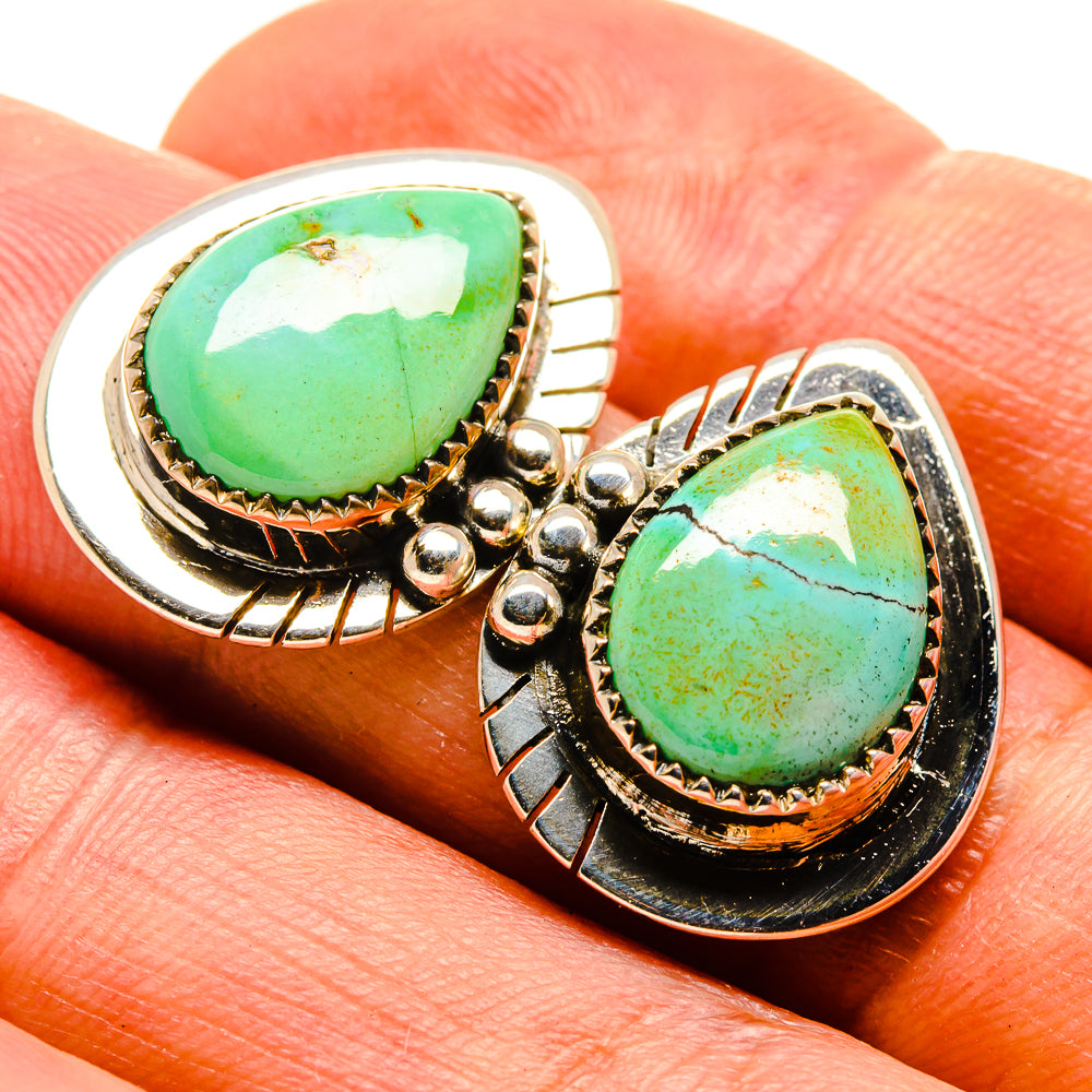 Tibetan Turquoise Earrings handcrafted by Ana Silver Co - EARR414529