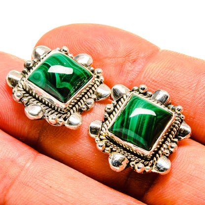 Malachite Earrings handcrafted by Ana Silver Co - EARR414532