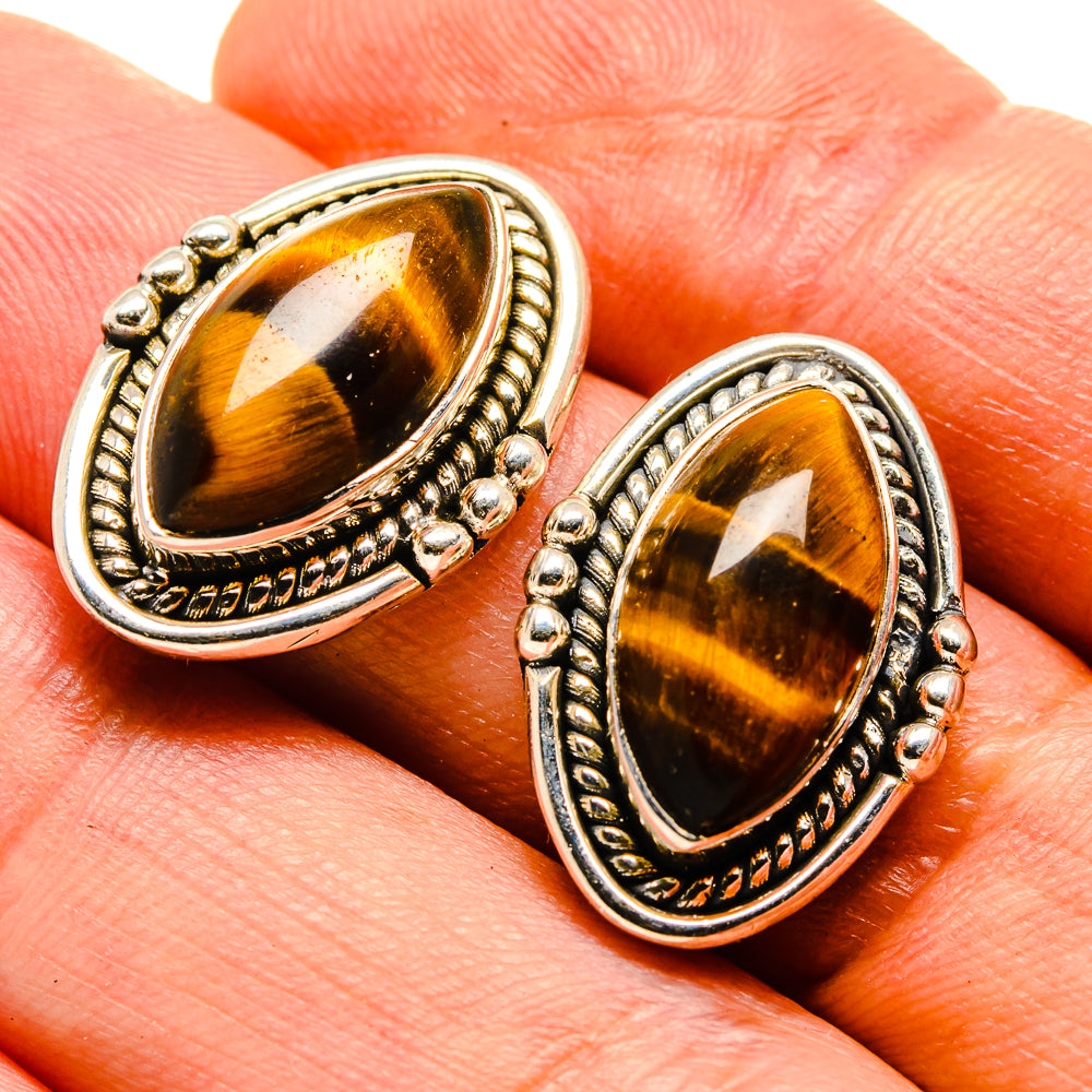 Tiger Eye Earrings handcrafted by Ana Silver Co - EARR414538