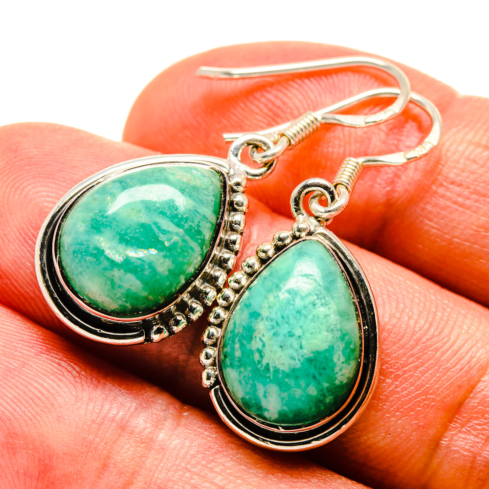 Amazonite Earrings handcrafted by Ana Silver Co - EARR414549