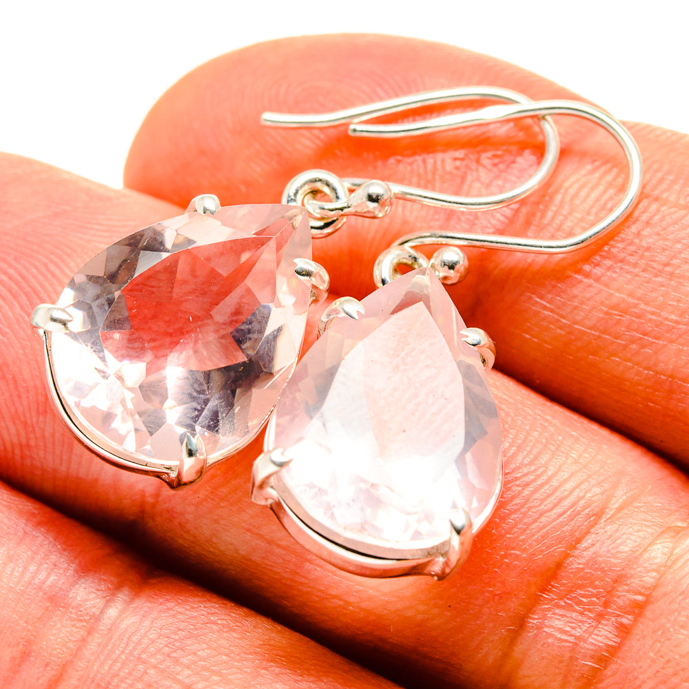 Rose Quartz Earrings handcrafted by Ana Silver Co - EARR414554