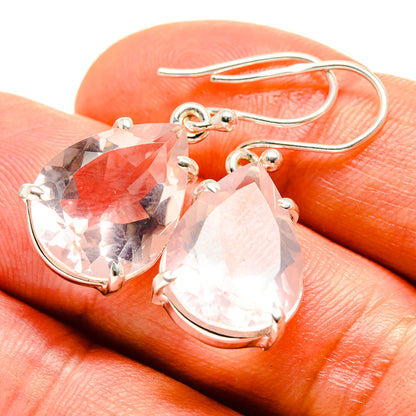 Rose Quartz Earrings handcrafted by Ana Silver Co - EARR414554