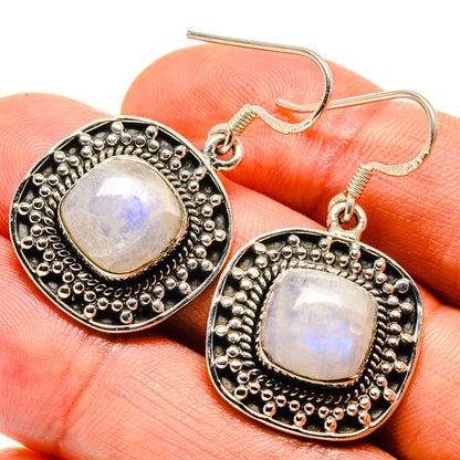 Rainbow Moonstone Earrings handcrafted by Ana Silver Co - EARR414559