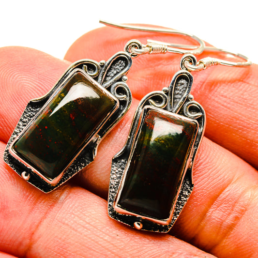 Bloodstone Earrings handcrafted by Ana Silver Co - EARR414564
