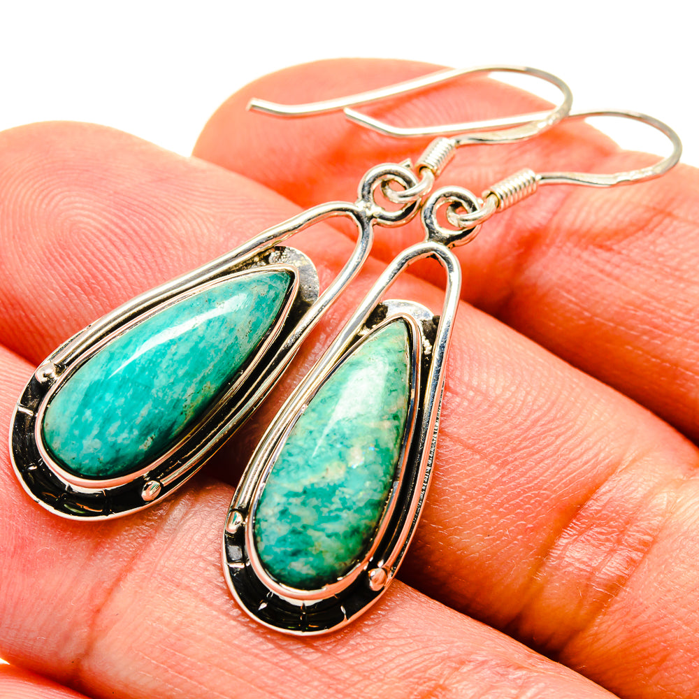 Amazonite Earrings handcrafted by Ana Silver Co - EARR414565