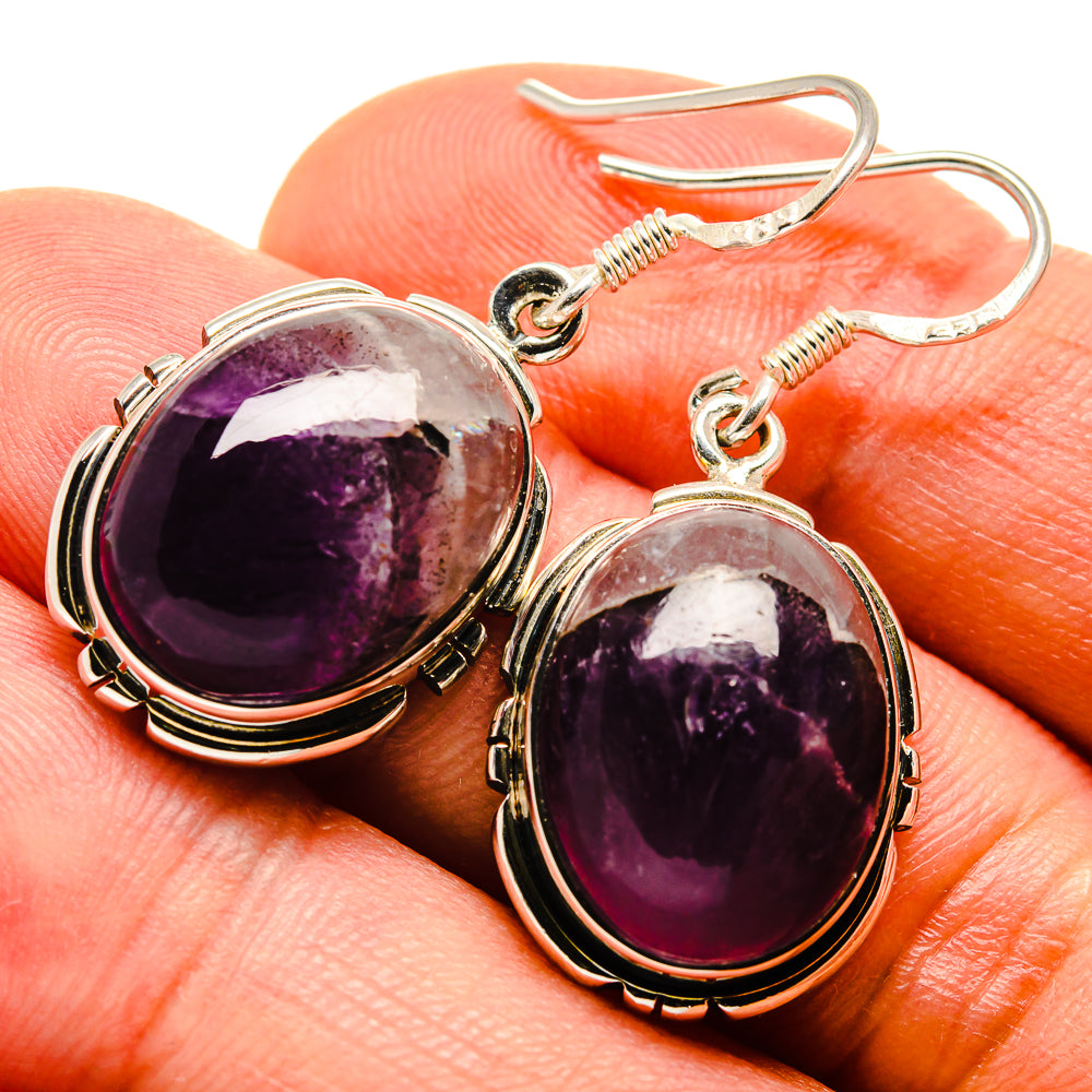 Chevron Amethyst Earrings handcrafted by Ana Silver Co - EARR414566