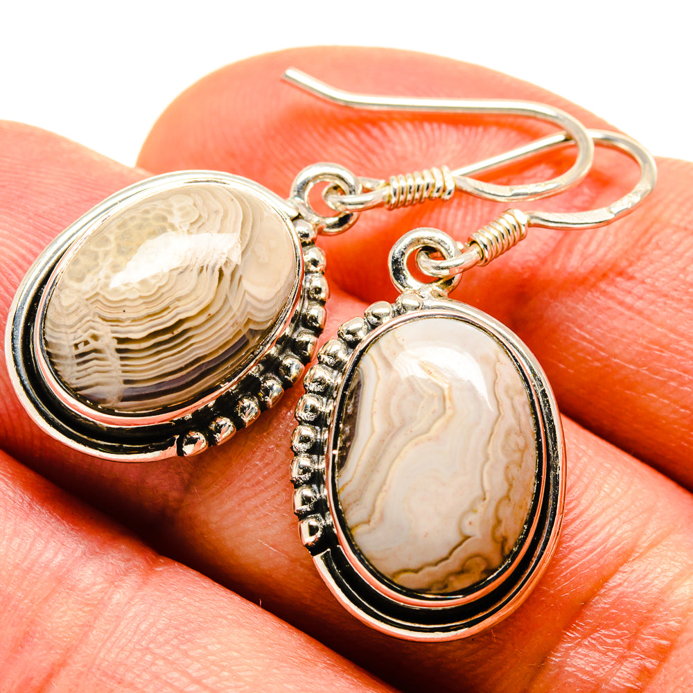 Laguna Lace Agate Earrings handcrafted by Ana Silver Co - EARR414567