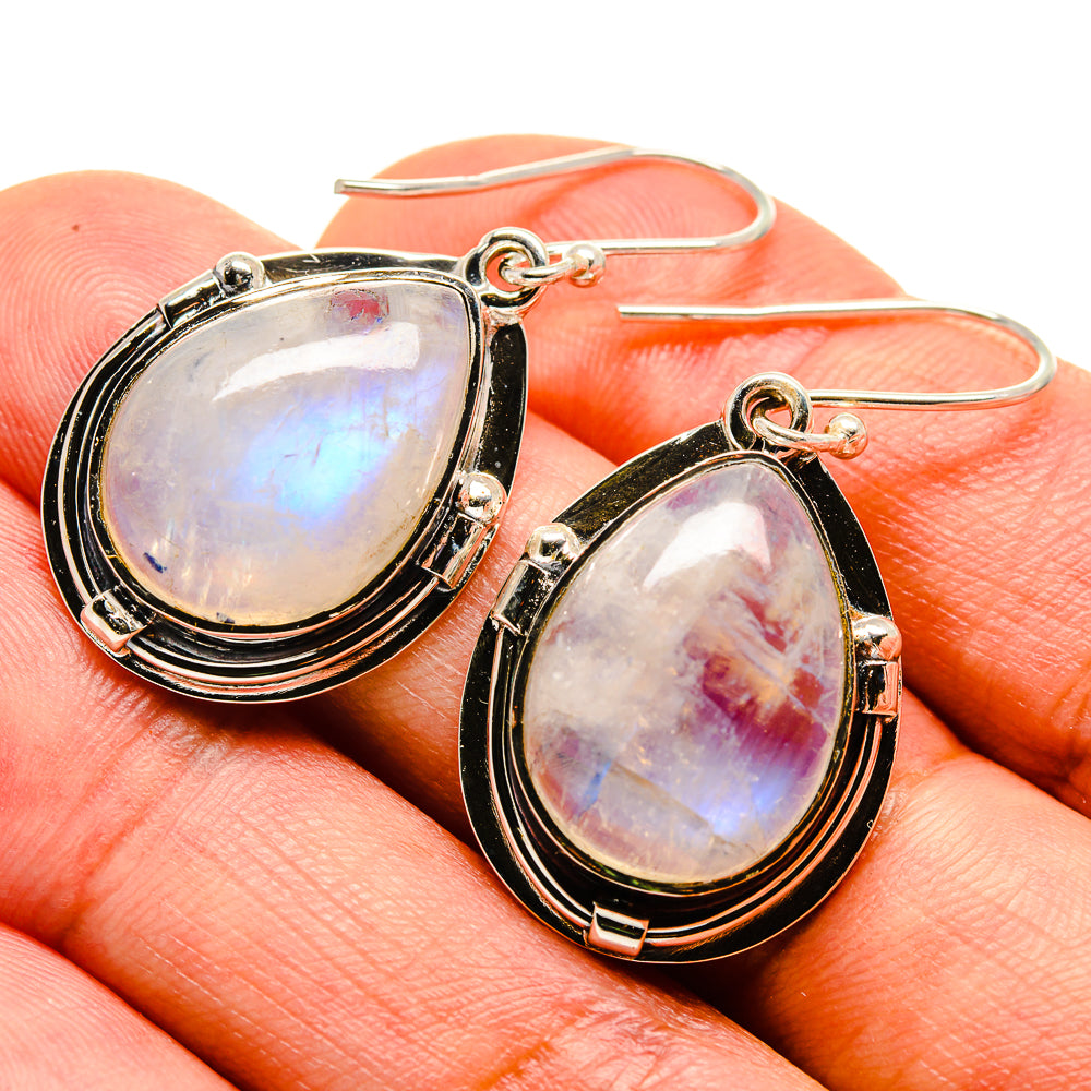 Rainbow Moonstone Earrings handcrafted by Ana Silver Co - EARR414575