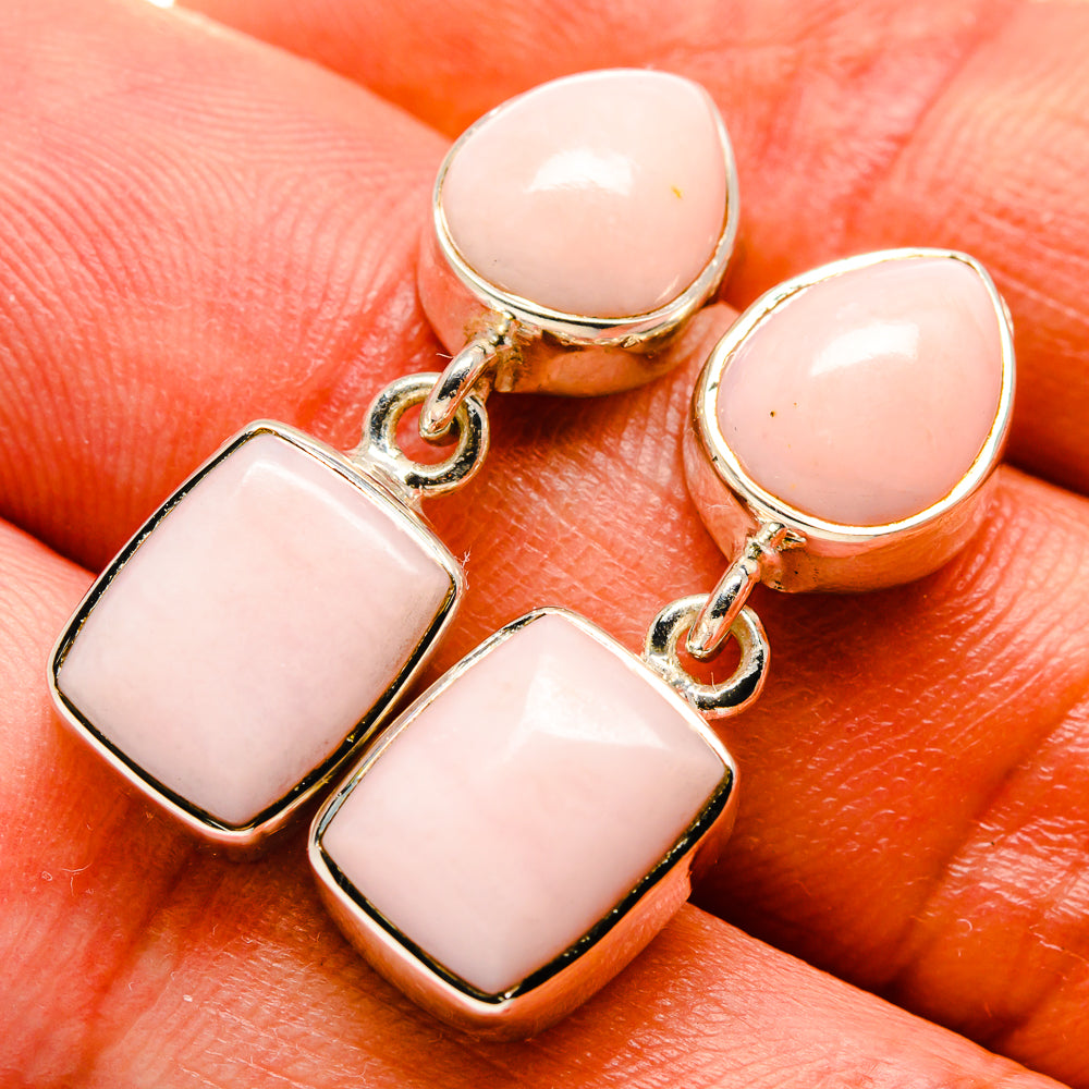 Pink Opal Earrings handcrafted by Ana Silver Co - EARR414585