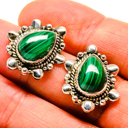 Malachite Earrings handcrafted by Ana Silver Co - EARR414592