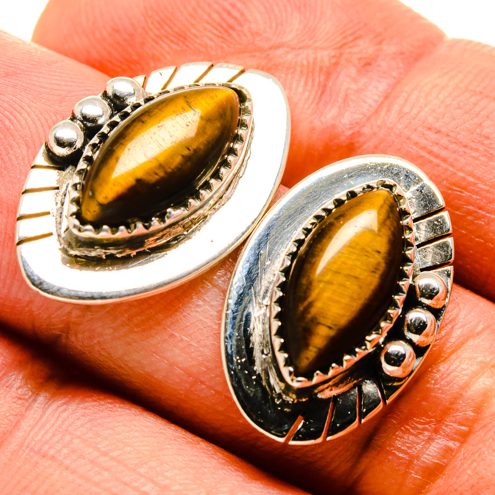 Tiger Eye Earrings handcrafted by Ana Silver Co - EARR414593